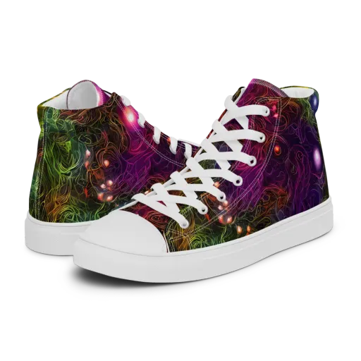 Cosmic Tendrils on a Women's High Top Canvas Shoes