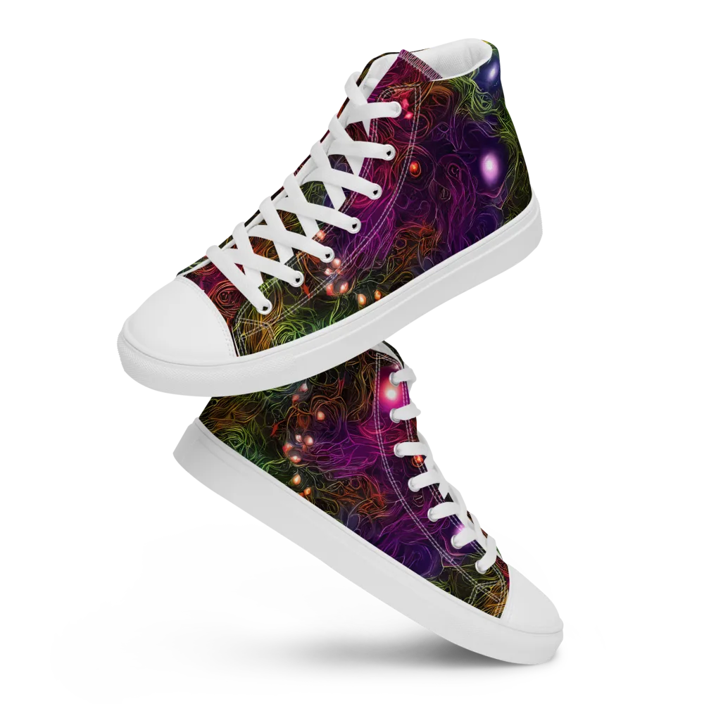 Cosmic Tendrils on Women's High Top Canvas Shoes — Front