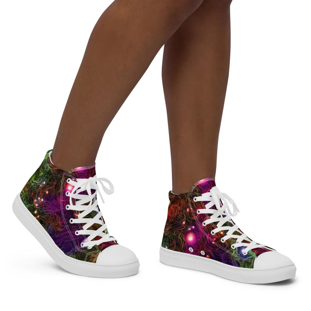 Cosmic Tendrils on Women's High Top Canvas Shoes — Right