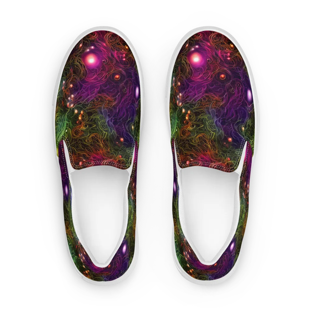 Cosmic Tendrils on Men's Slip-On Canvas Shoes — Front