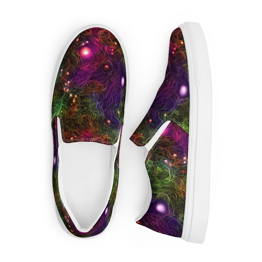 Cosmic Tendrils on Men's Slip-On Canvas Shoes — Front