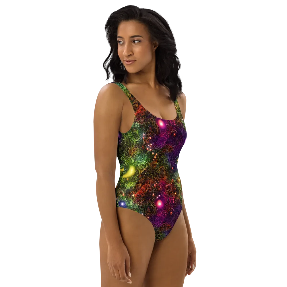 Cosmic Tendrils on One-Piece Swimsuit — Right