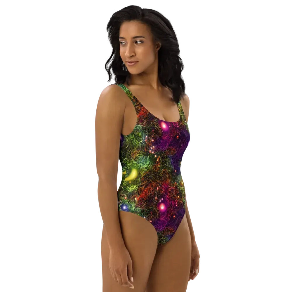Cosmic Tendrils on One-Piece Swimsuit — Right