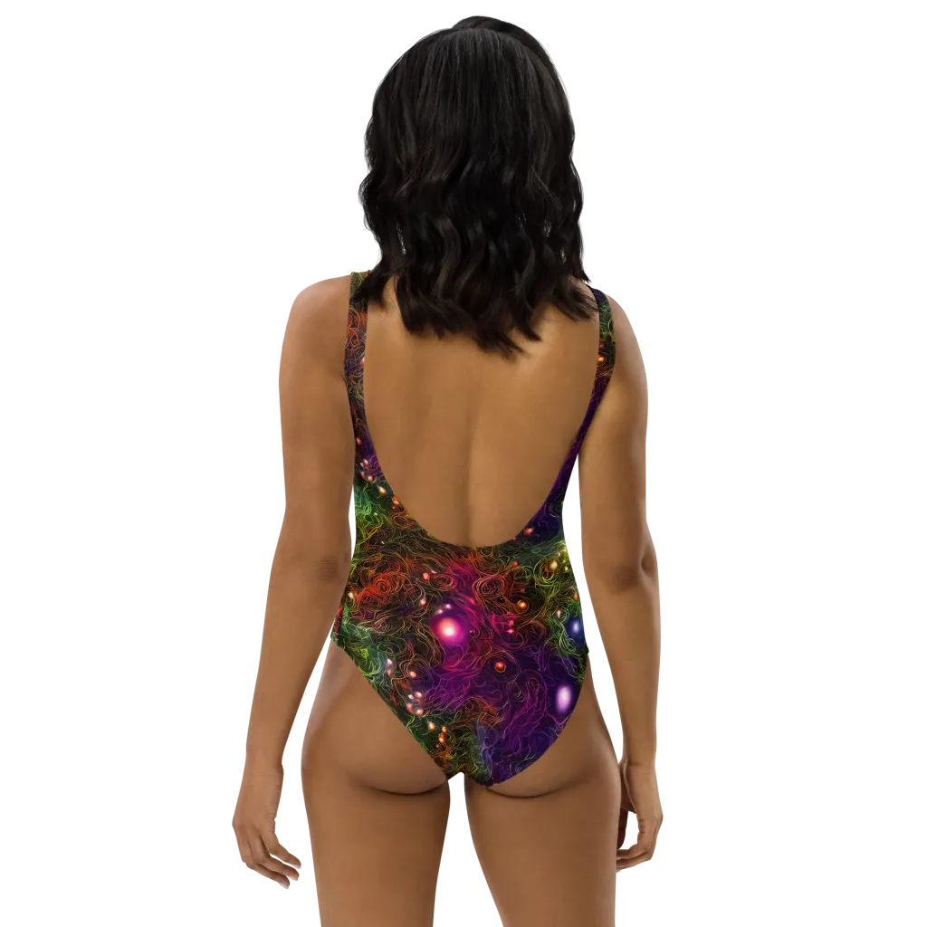 Cosmic Tendrils on One-Piece Swimsuit — Back