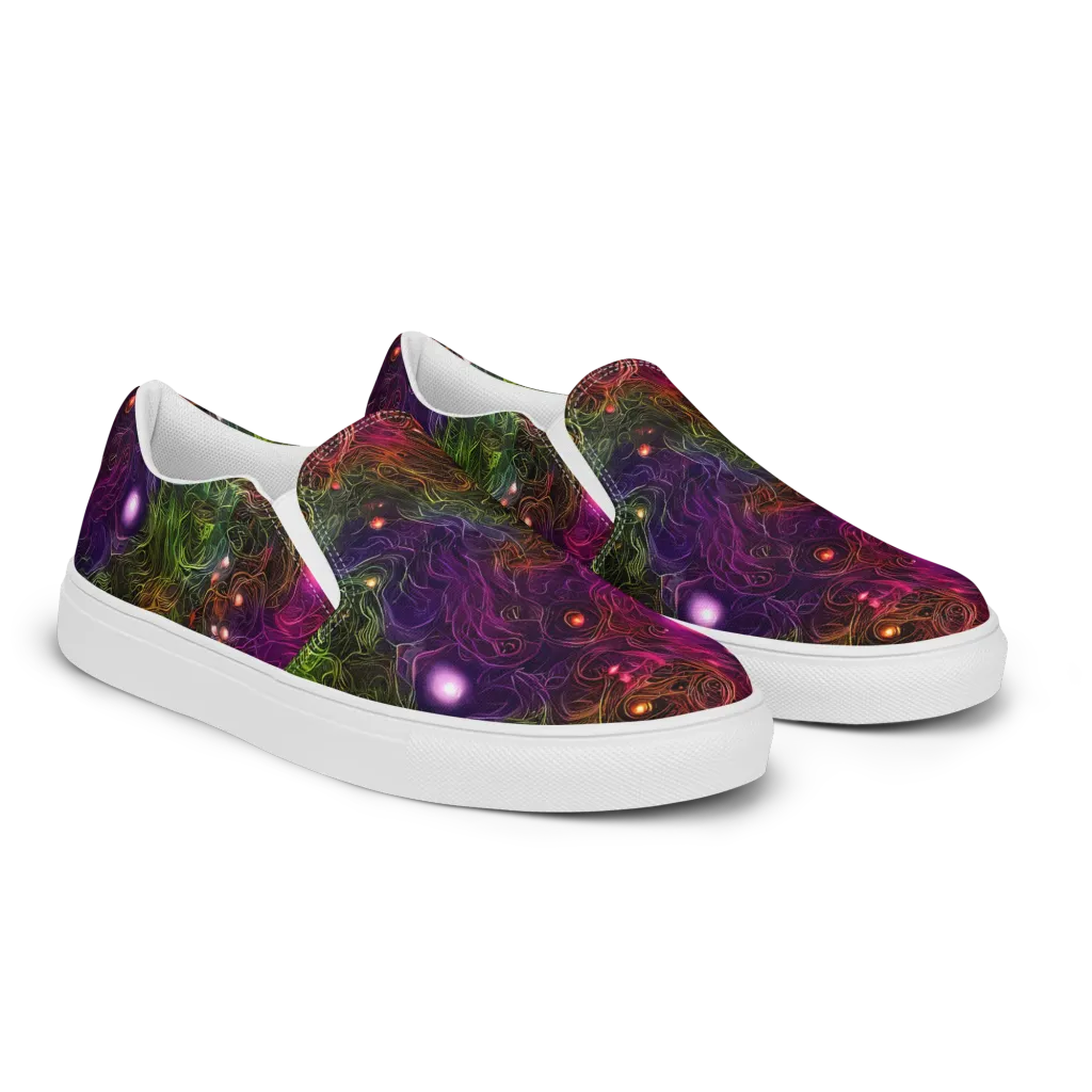 Cosmic Tendrils on Women's Slip-On Canvas Shoes — Right Front