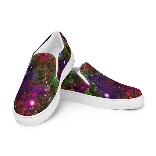 Cosmic Tendrils on a Women's Slip-On Canvas Shoes