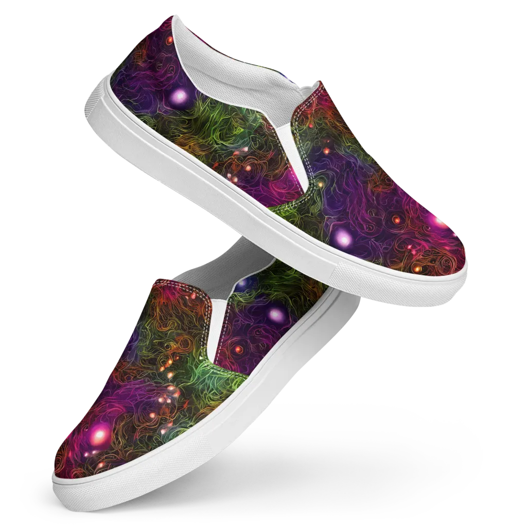 Cosmic Tendrils on Women's Slip-On Canvas Shoes — Front