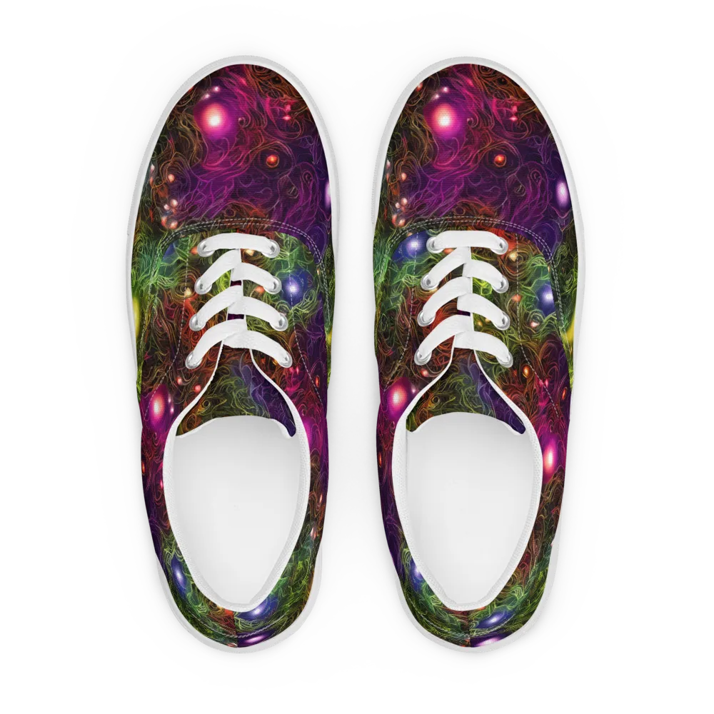 Cosmic Tendrils on Men's Lace-Up Canvas Shoes — Front