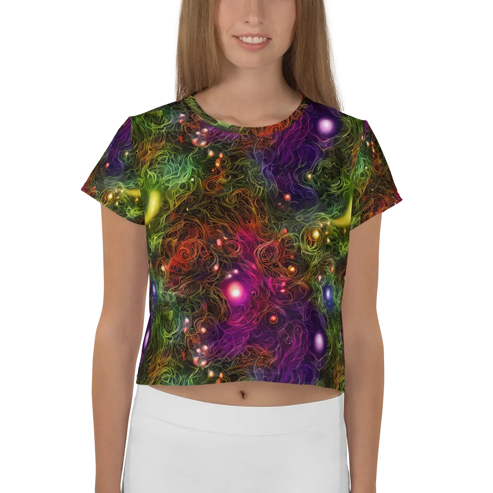 Cosmic Tendrils on Crop Tee — Front