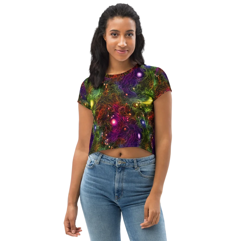 Cosmic Tendrils on Crop Tee — Front