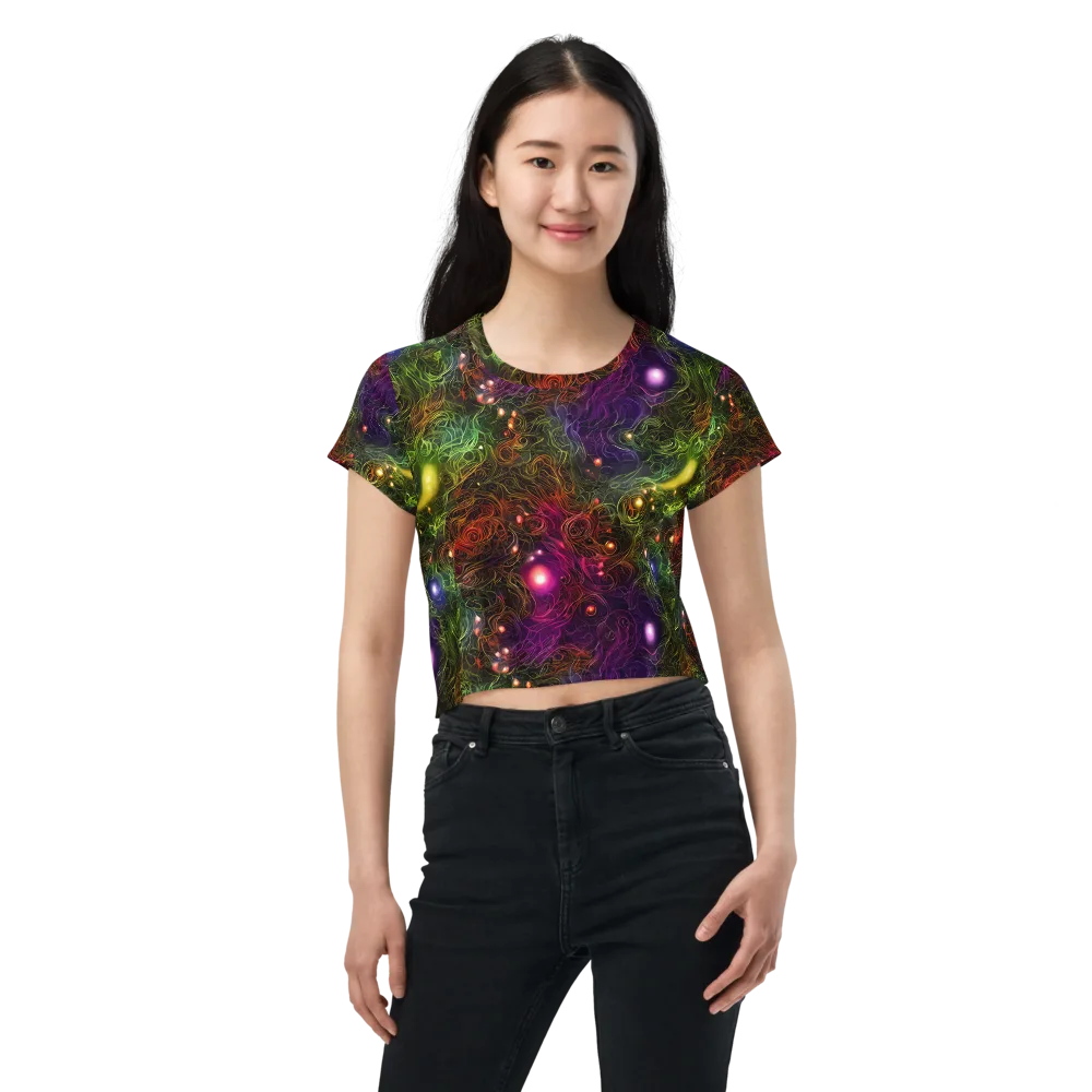 Cosmic Tendrils on Crop Tee — Front