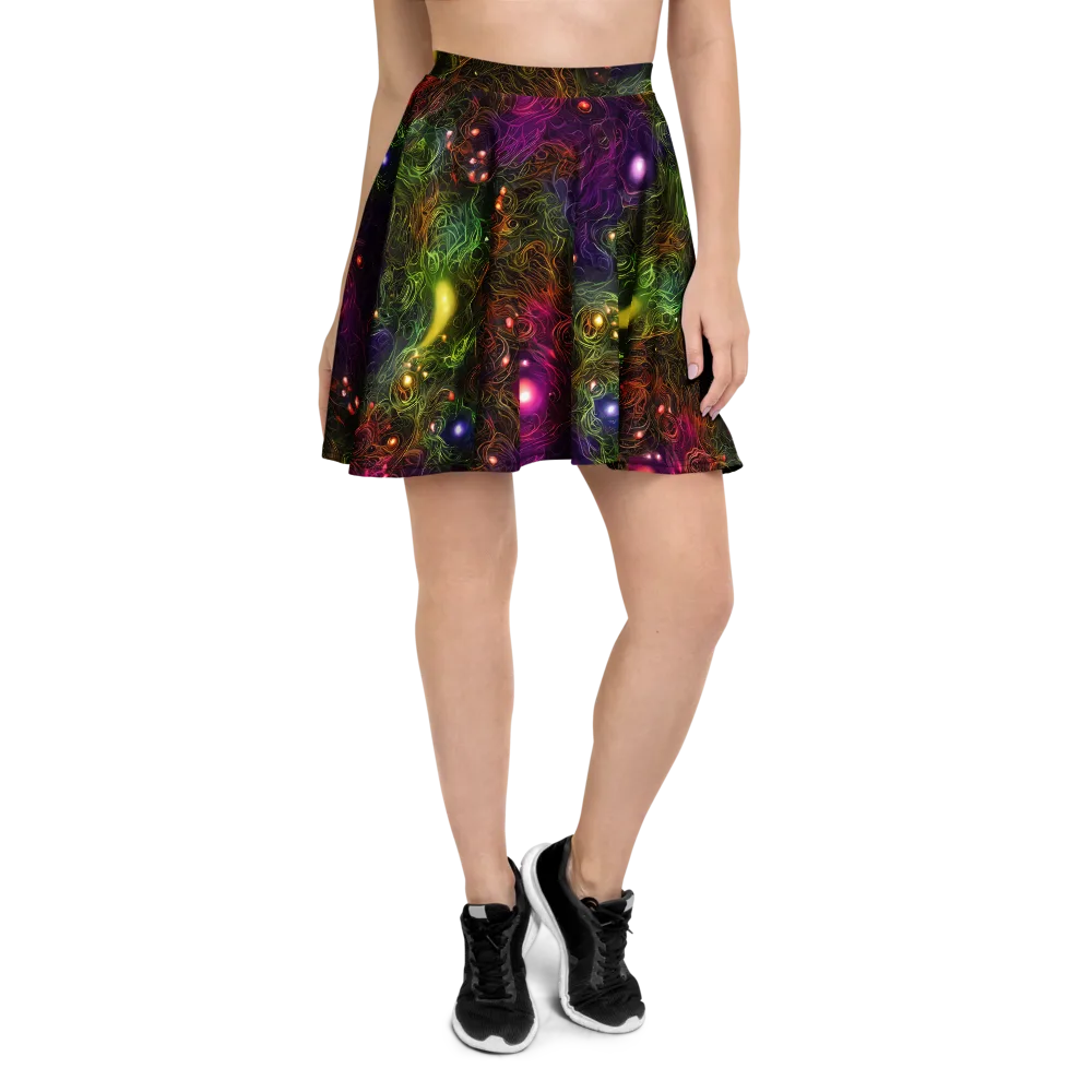 Cosmic Tendrils on Skater Skirt — Front