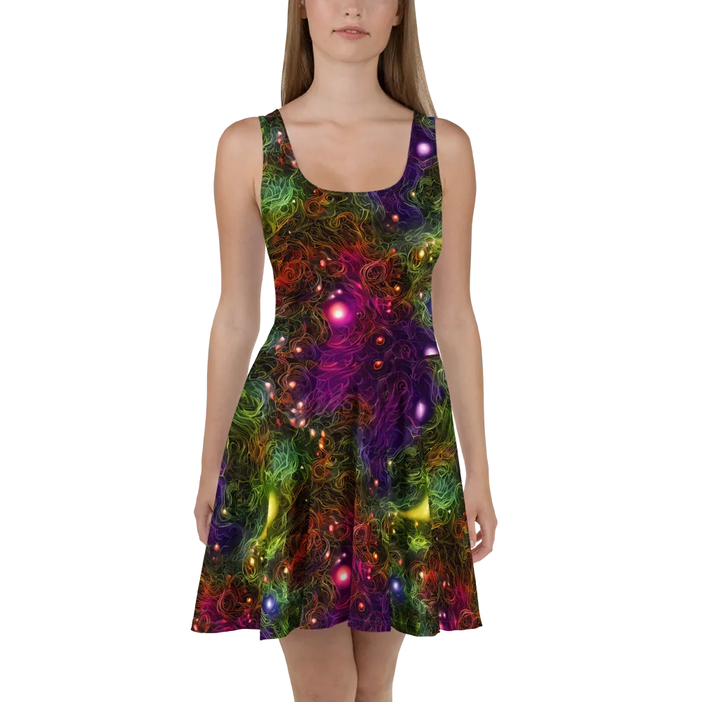 Cosmic Tendrils on Skater Dress — Front