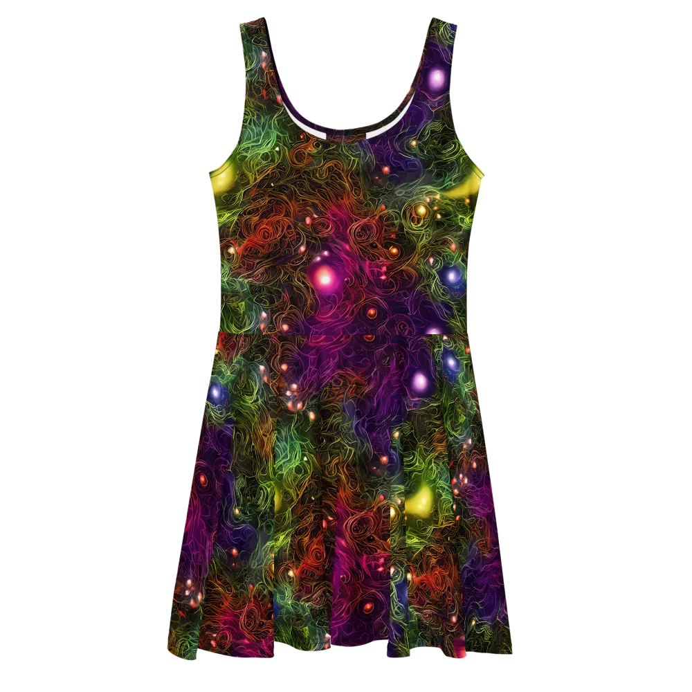 Cosmic Tendrils on Skater Dress — Front