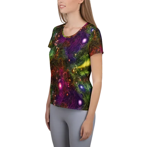 Cosmic Tendrils on a Women's Athletic T-Shirt
