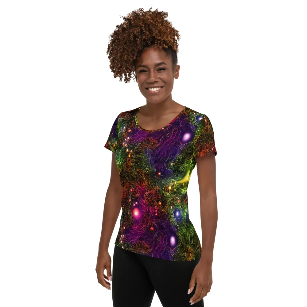 Cosmic Tendrils on Women's Athletic T-Shirt — Left