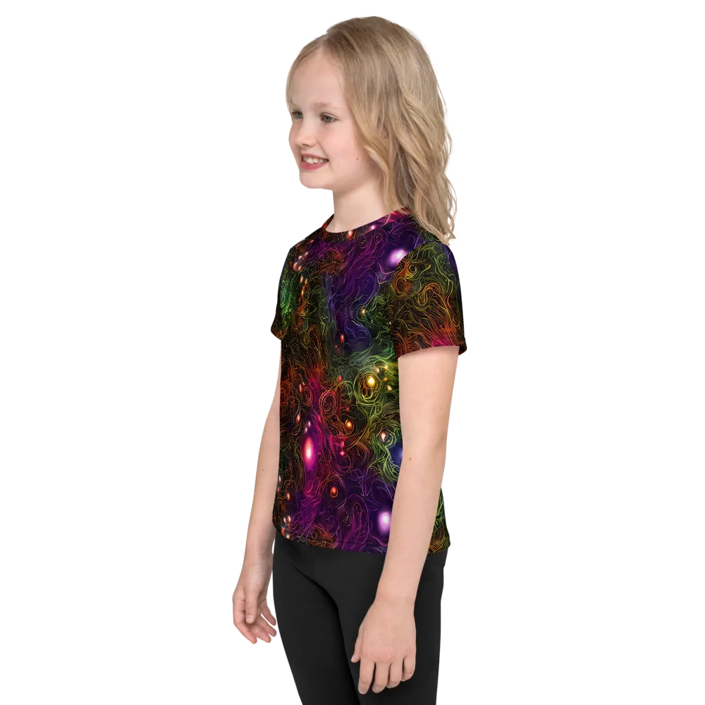 Cosmic Tendrils on Kids Crew Neck T-Shirt — Left