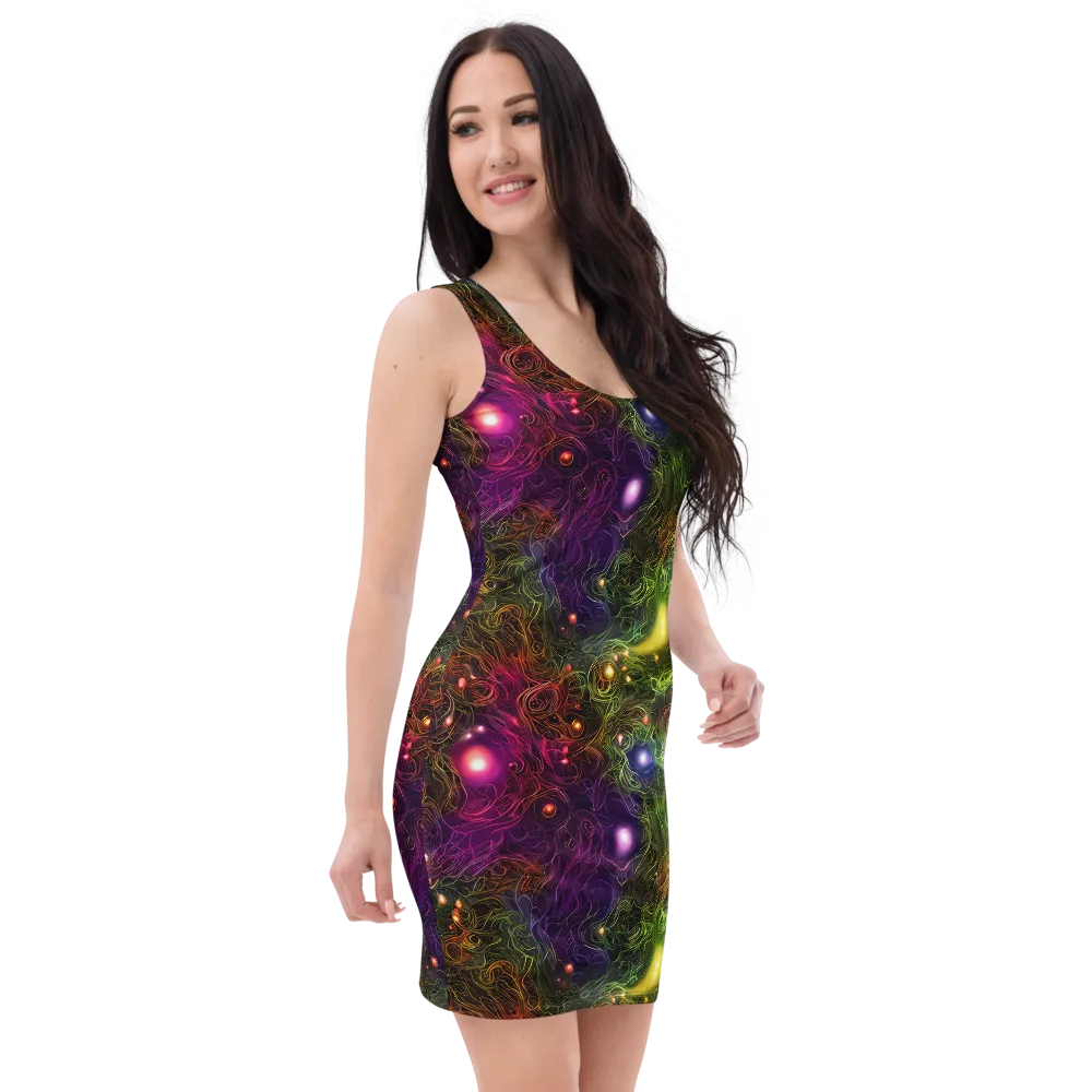 Cosmic Tendrils on Bodycon Dress — Right Front