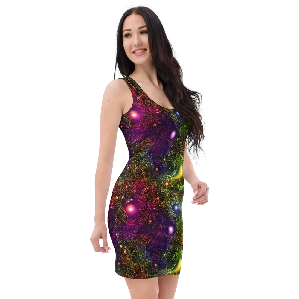 Cosmic Tendrils on Bodycon Dress — Right Front