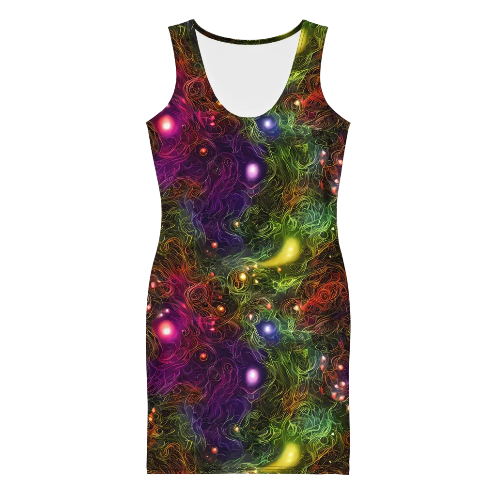 Cosmic Tendrils on Bodycon Dress — Front
