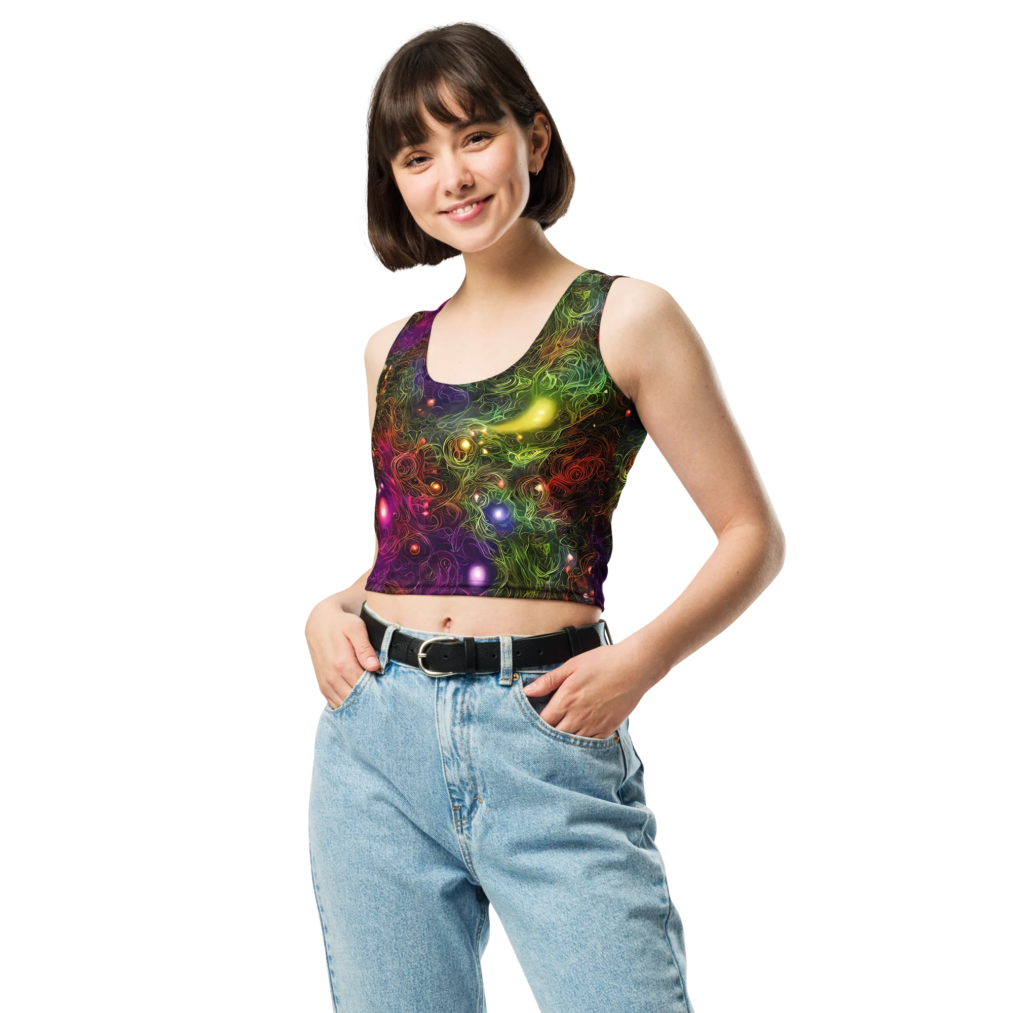 Cosmic Tendrils on Crop Top — Front