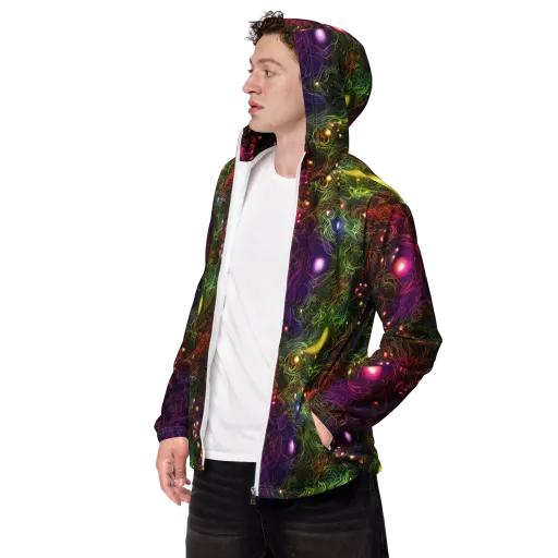 Cosmic Tendrils on a Men's Windbreaker