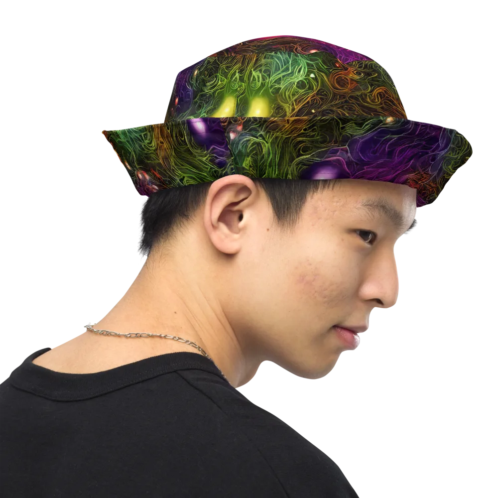 Cosmic Tendrils on Reversible Bucket Hat — Right Outside