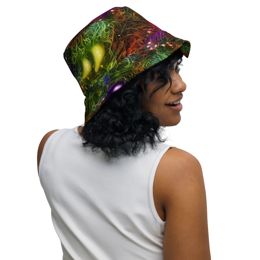 Cosmic Tendrils on Reversible Bucket Hat — Right Outside