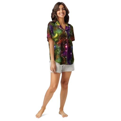 Cosmic Tendrils on a Women's Short Sleeve Pajama Top