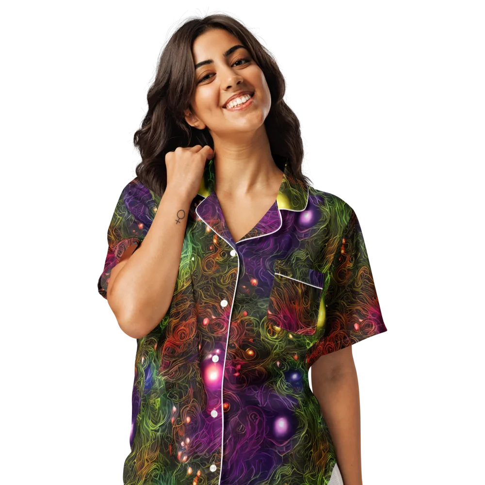 Cosmic Tendrils on Women's Short Sleeve Pajama Top — Front