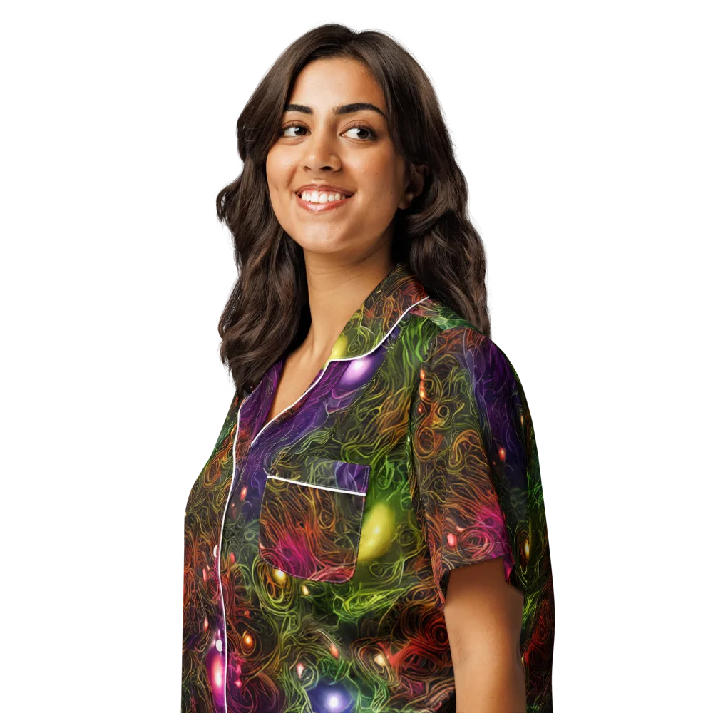 Cosmic Tendrils on Women's Short Sleeve Pajama Top — Left Front