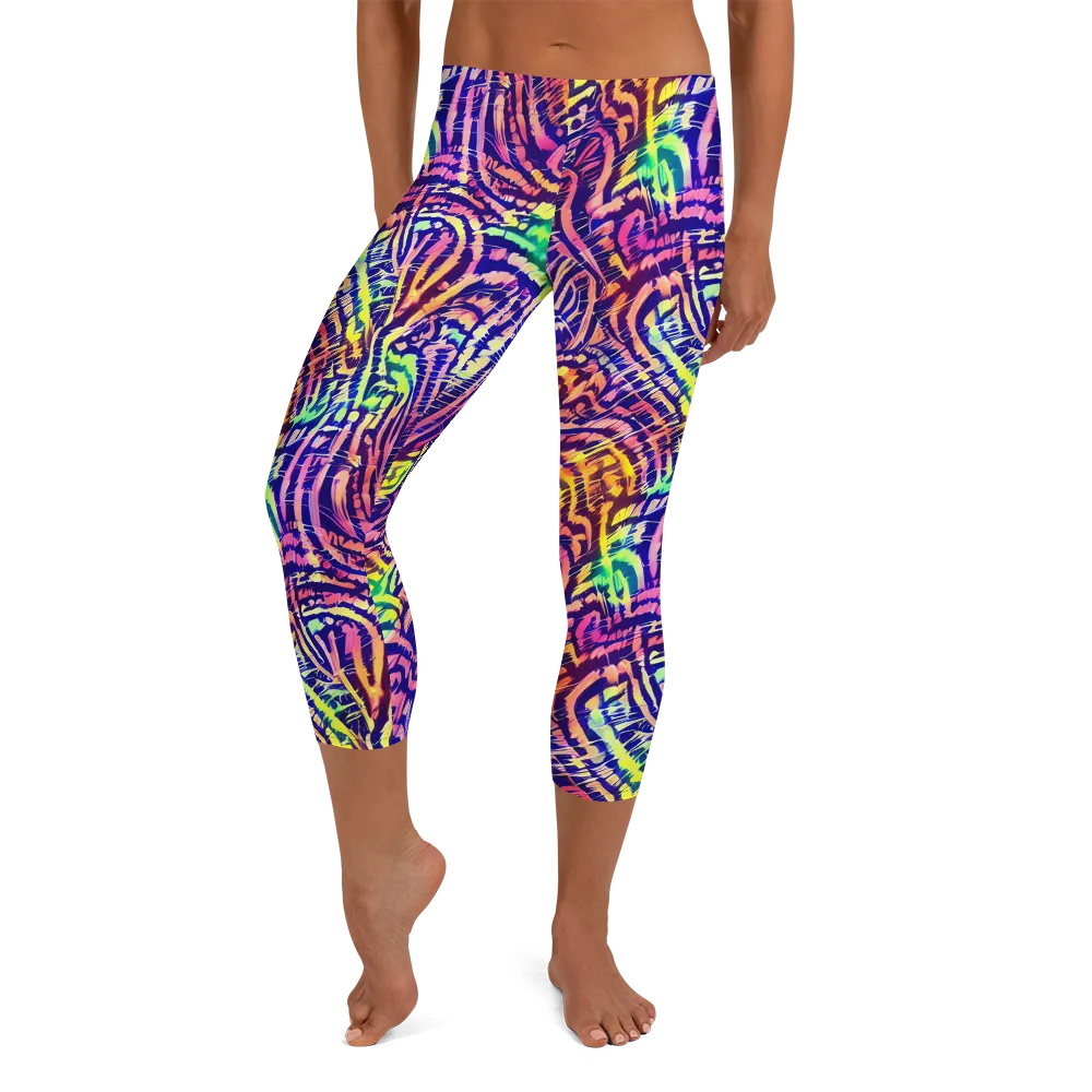 Acid Afterglow on Capri Leggings — Front