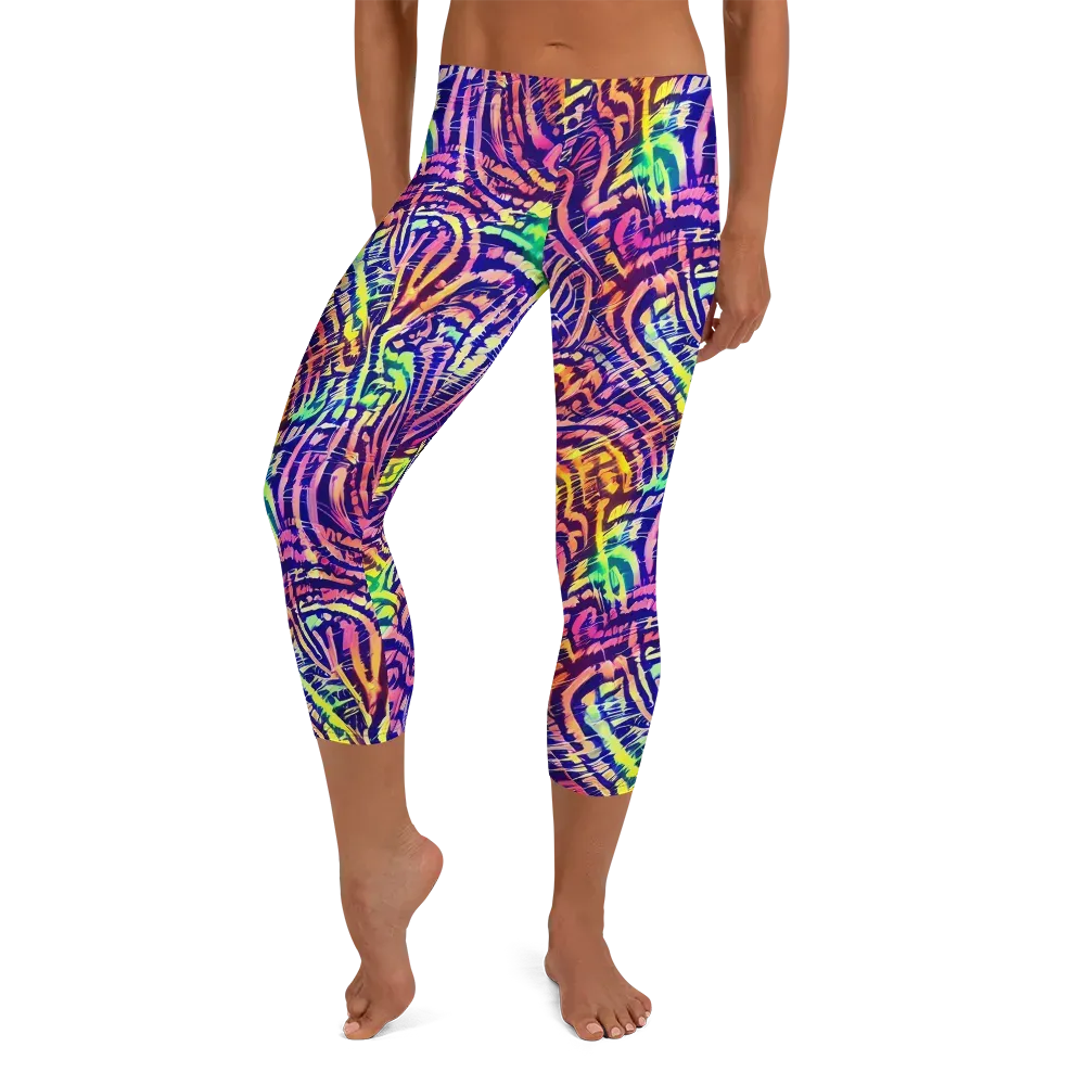 Acid Afterglow on Capri Leggings — Front