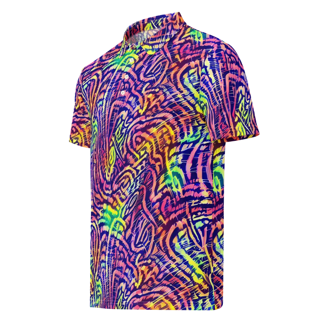 Acid Afterglow on Men's Slim Fit Polo Shirt — Left Front