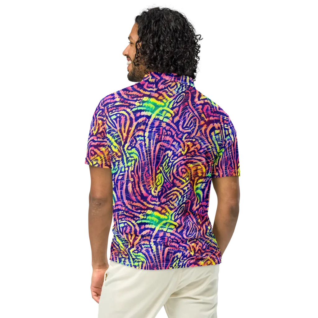 Acid Afterglow on Men's Slim Fit Polo Shirt — Back