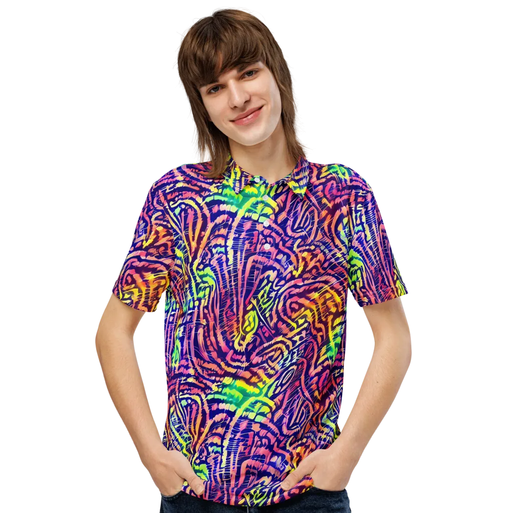 Acid Afterglow on Men's Slim Fit Polo Shirt — Front