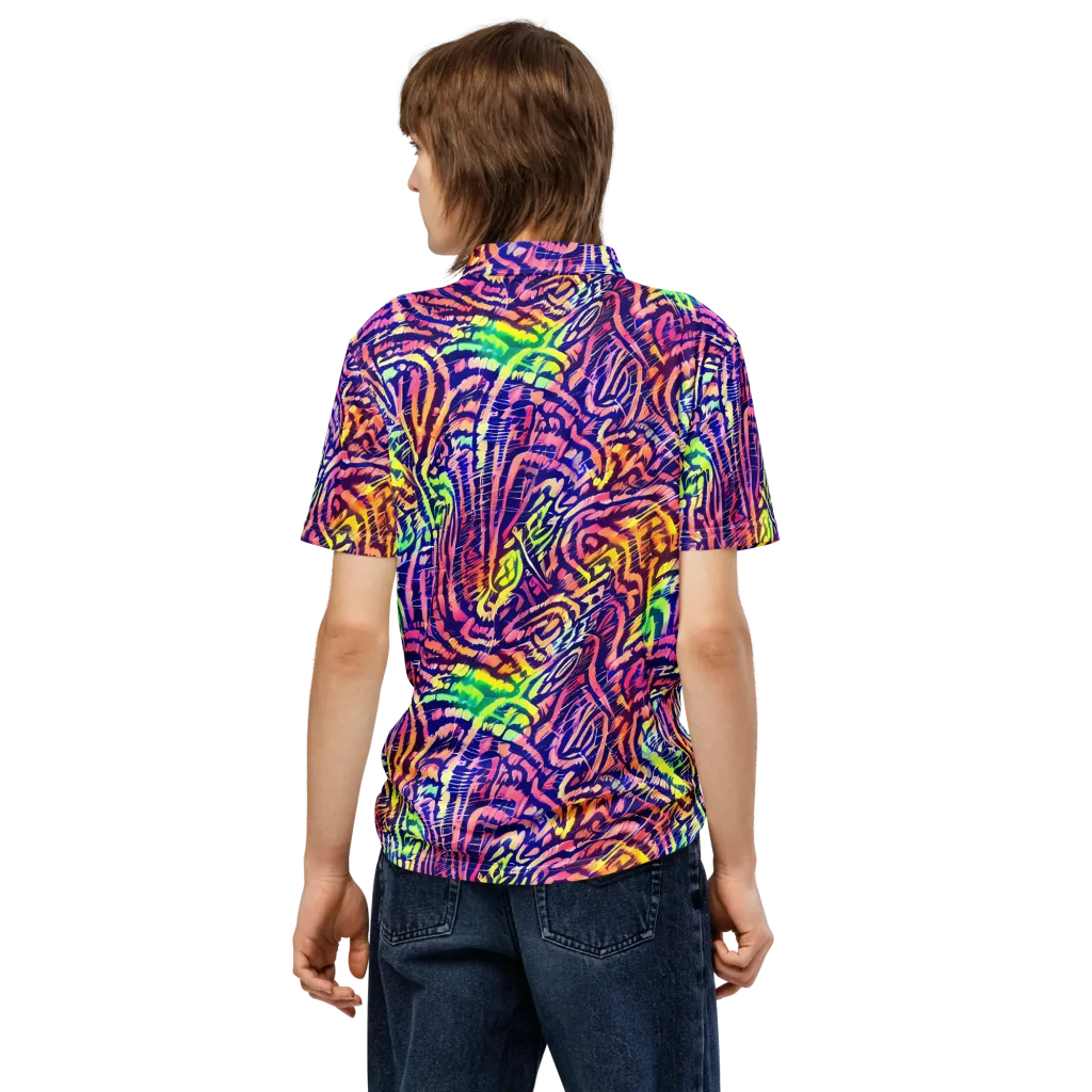 Acid Afterglow on Men's Slim Fit Polo Shirt — Back