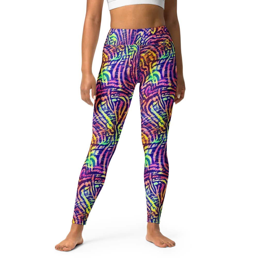 Acid Afterglow on Yoga Leggings — Front