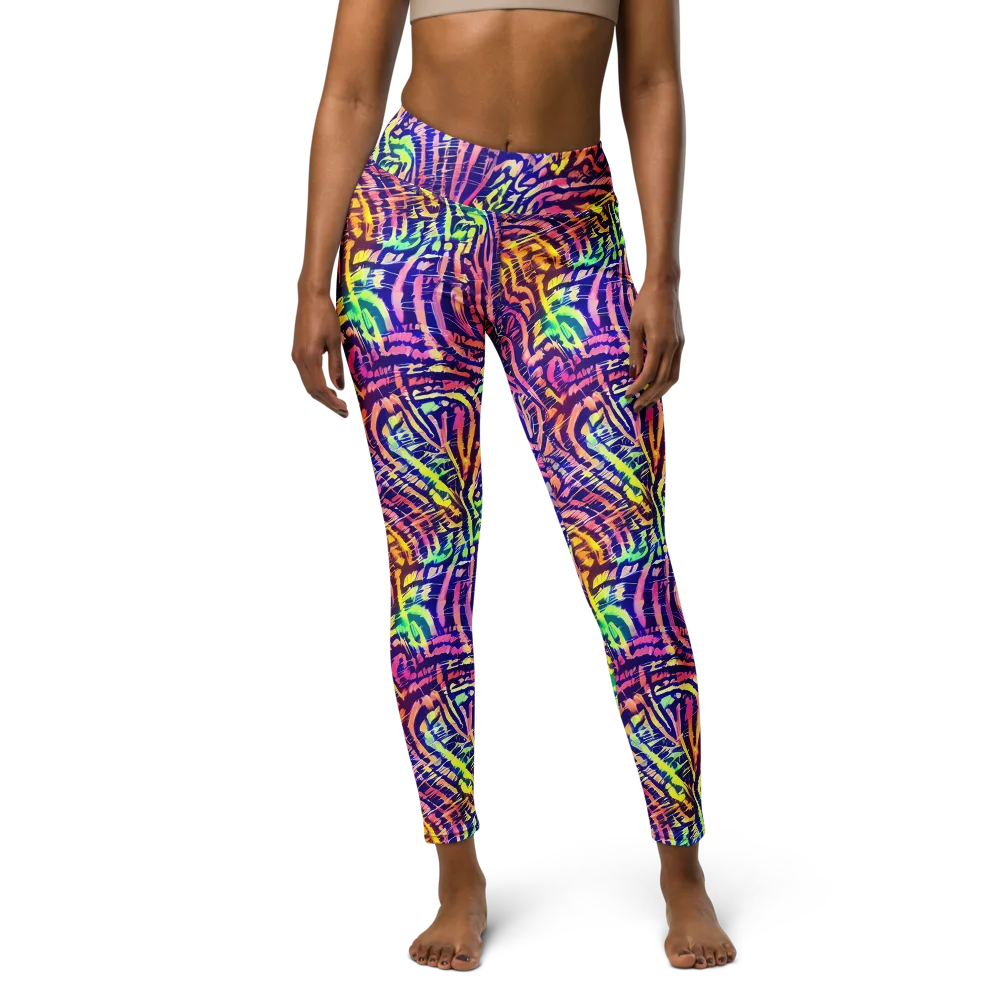 Acid Afterglow on Yoga Leggings — Front