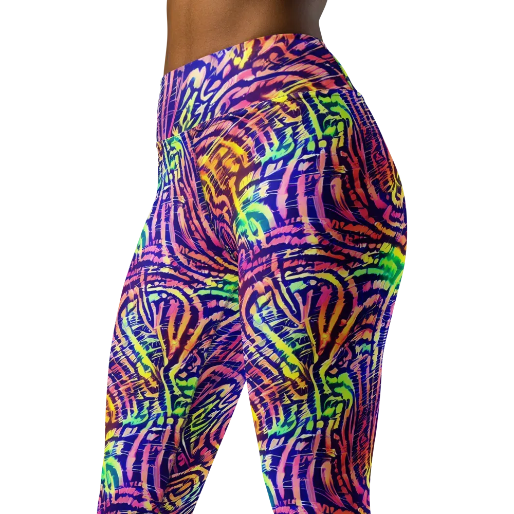 Acid Afterglow on Yoga Leggings — Left Front