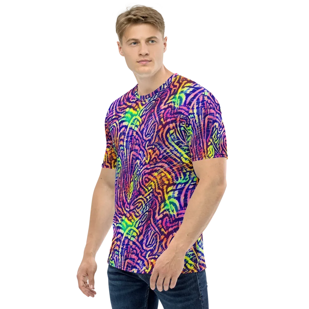 Acid Afterglow on Men's Crew Neck T-Shirt — Left