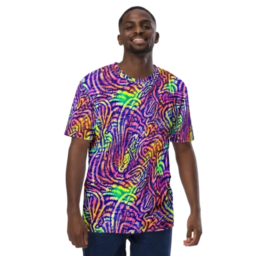 Acid Afterglow on a Men's Crew Neck T-Shirt