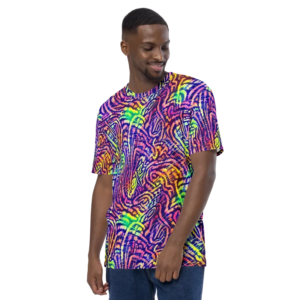 Acid Afterglow on Men's Crew Neck T-Shirt — Left