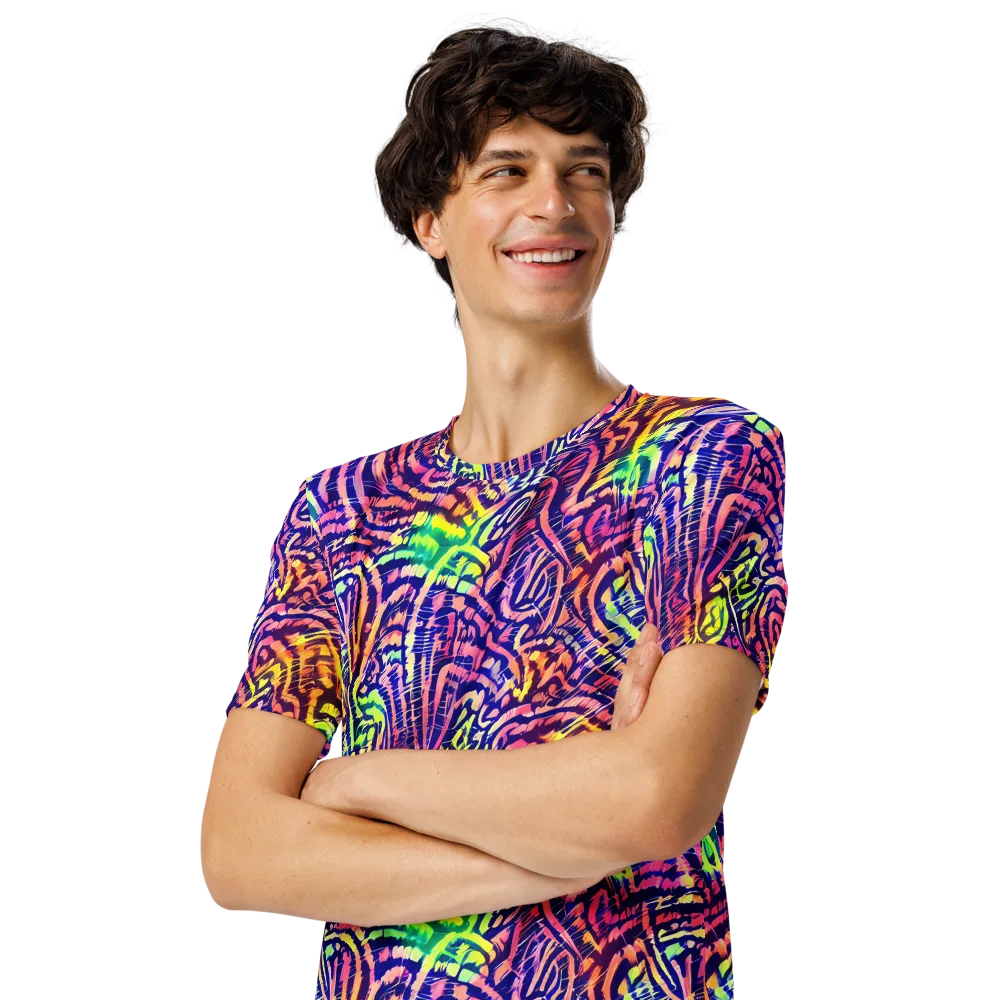 Acid Afterglow on Men's Crew Neck T-Shirt — Left Front