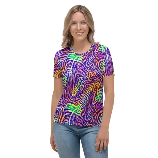 Acid Afterglow on a Women's Crew Neck T-Shirt