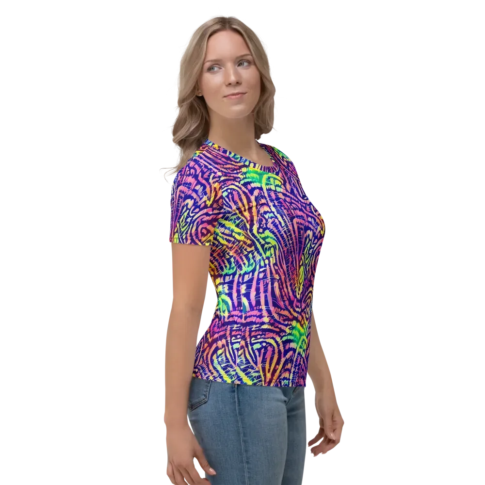 Acid Afterglow on Women's Crew Neck T-Shirt — Right
