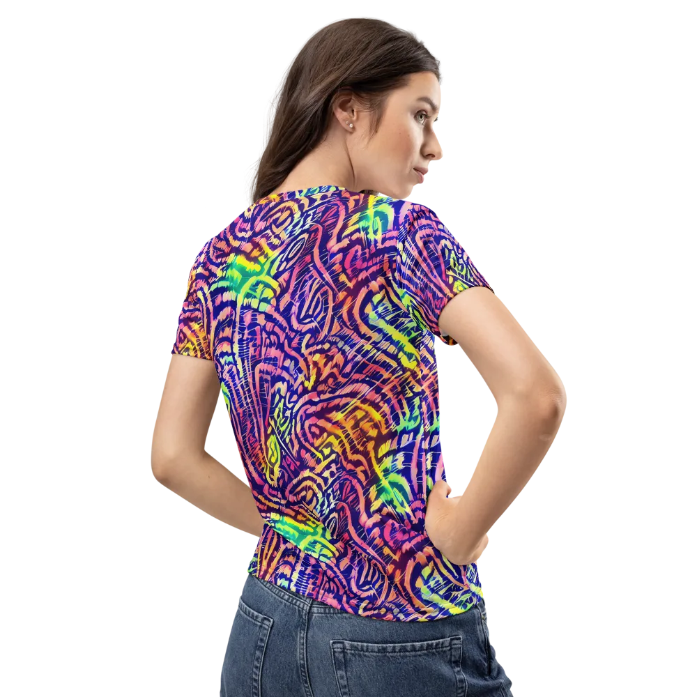 Acid Afterglow on Women's Crew Neck T-Shirt — Back