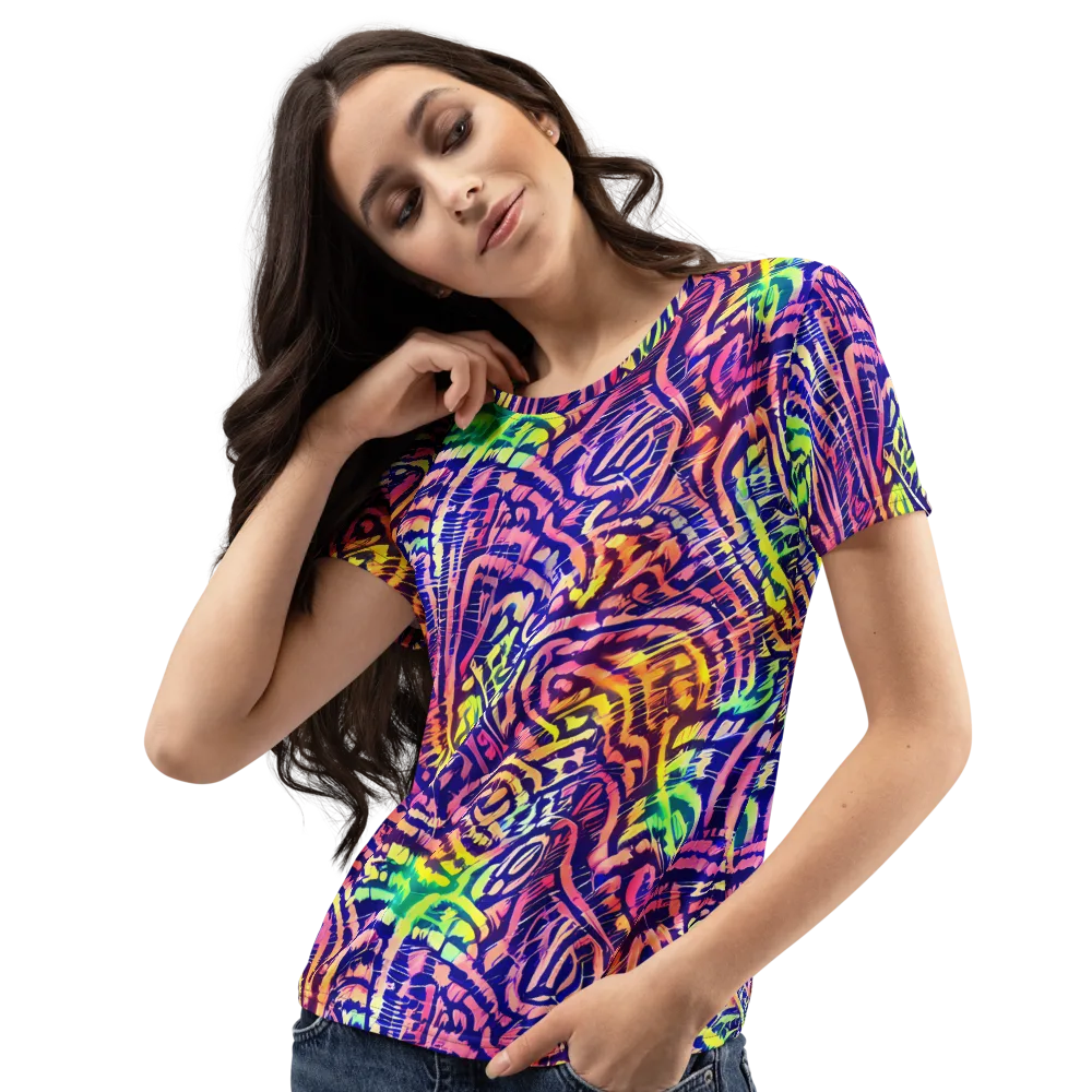Acid Afterglow on Women's Crew Neck T-Shirt — Left Front