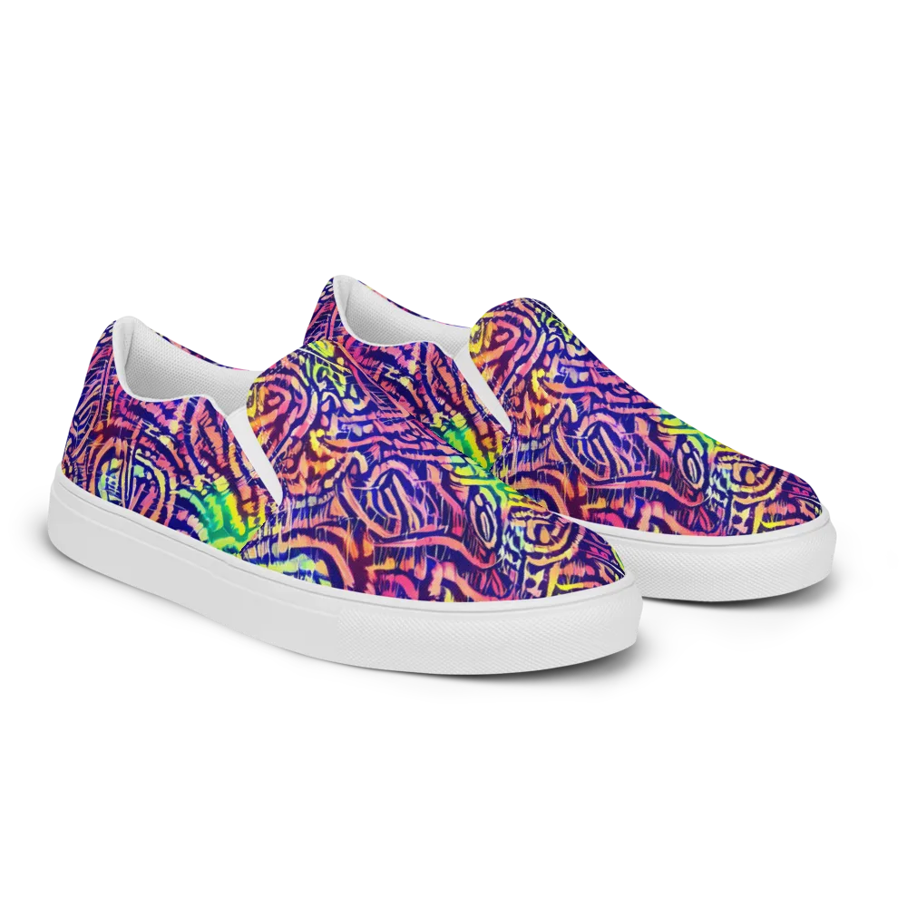 Acid Afterglow on Men's Slip-On Canvas Shoes — Right Front