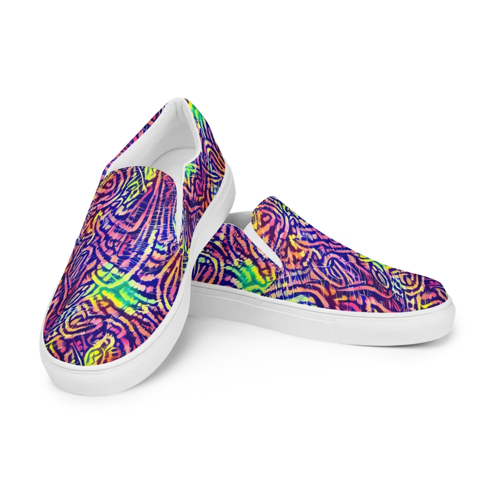 Acid Afterglow on Men's Slip-On Canvas Shoes — Left Front